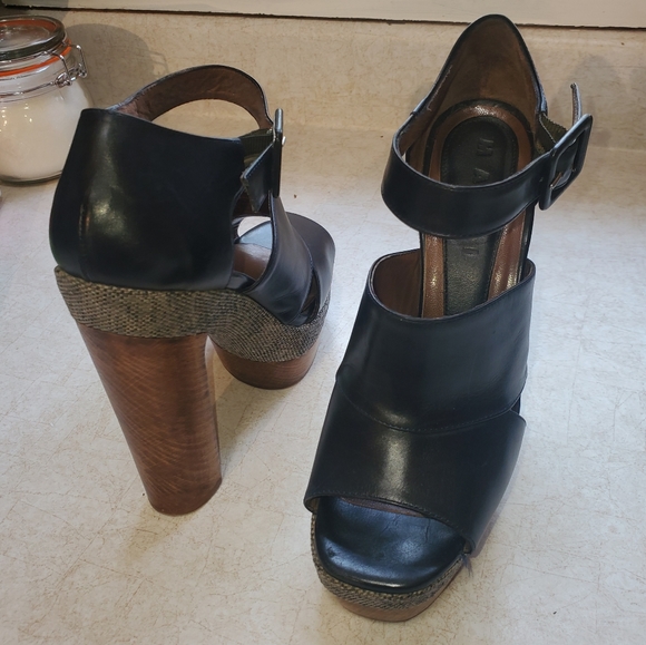 Marni leather peep toe platform pumps - Picture 2 of 2